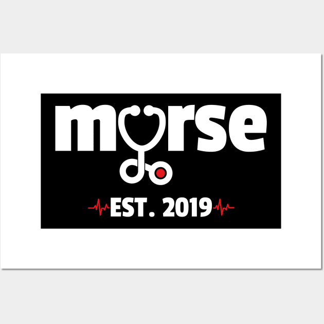 Murse Est. 2019 Graduation Gift For Male Nurse Wall Art by trendingoriginals